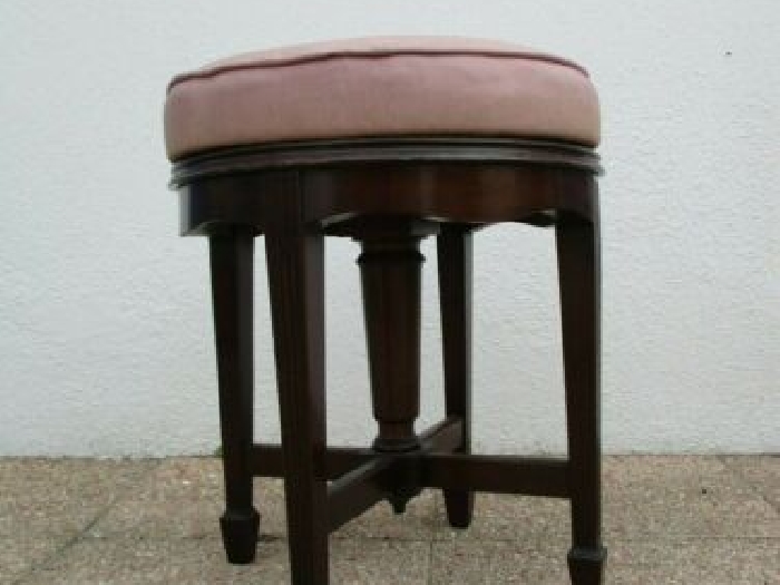 Tabouret piano bois sculpté Joseph Fitter britannia works antique stool 19eme