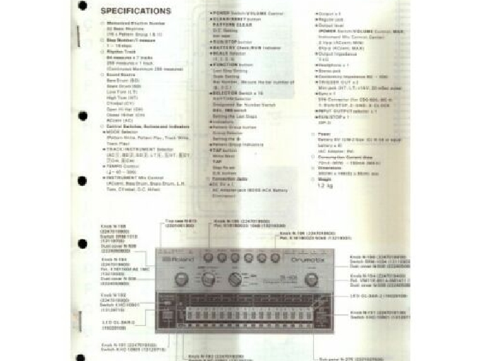 TR-606 Service Notes,Parts,Synthesizer, Vintage,Synth