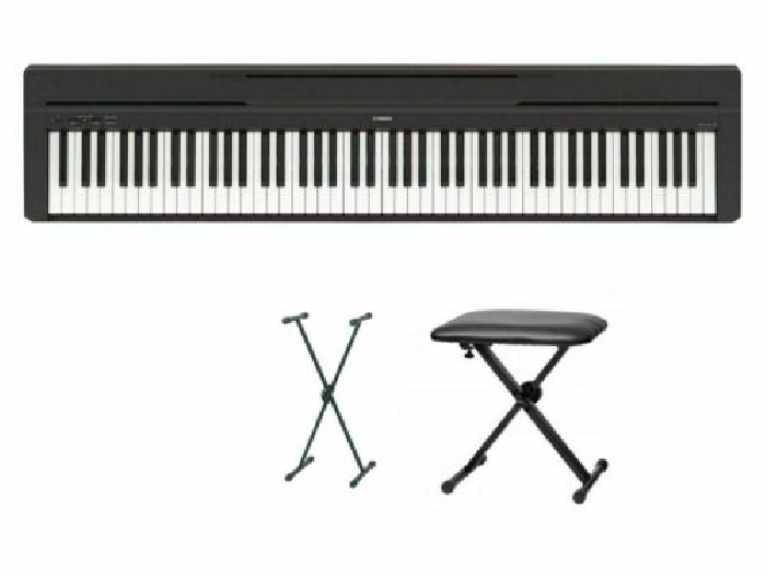 YAMAHA P-45 PIANO NUMERIQUE PORTABLE NOIR P45 + Banquette + support 