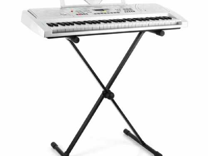 SUPPORT PIANO CLAVIER SYNTHETISEUR PIED REGLABLE EN X STAND CONCERT SCENE METAL
