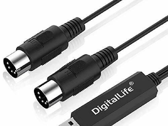 DigitalLife Câble USB vers d'interface MIDI - USB MIDI Câble pour MIDI Clavier/C