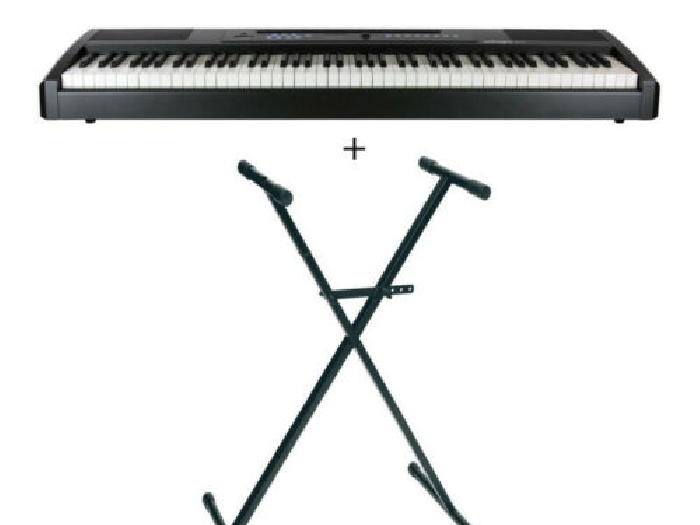 Pack Adagio SP75BK - Piano numérique 88 touches + stand en X - Noir mat
