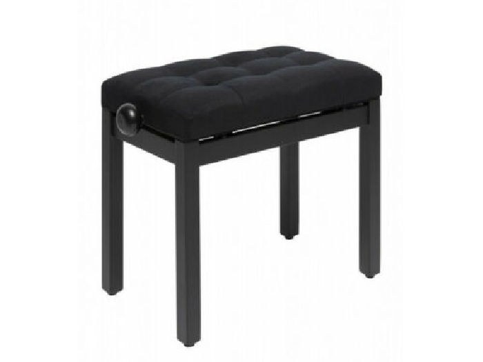 Stagg PB36 BKM VBK - Banquette de piano, noir mat, avec pelote en velours noir