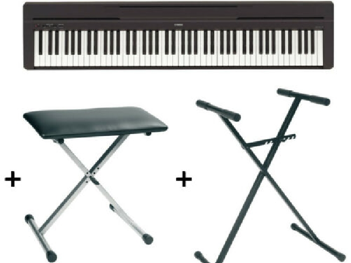 Pack Piano numérique Yamaha P45 noir + Support + banquette - 88 touches