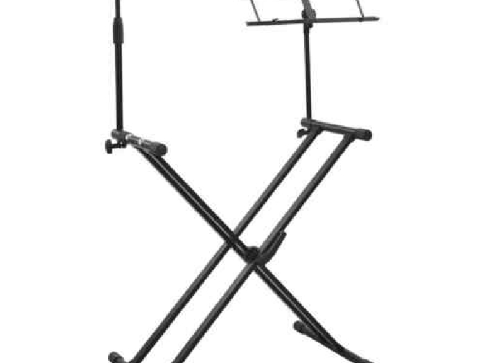 vidaXL Support de clôvier avec pied de microphone et porte-livre