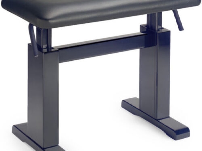 Stagg PBH 780 - Banquette hydraulique noire mate pour piano pelote cuir noir