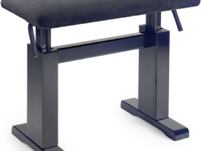 Stagg PBH 780 - Banquette hydraulique noire mate pour piano pelote velours noir
