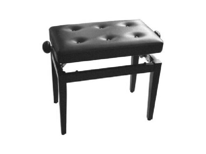 Banquette piano Chesterfield Stagg PB43 noir brillant pelotte skai noir