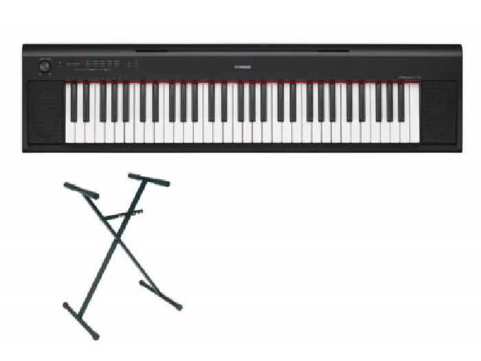 Pack Yamaha Piano numérique NP-12 noir + stand en X - 61 touches