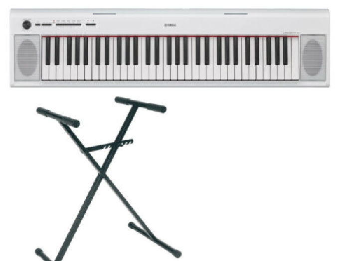 Pack Yamaha Piano numérique NP-12 blanc + stand en X - 61 touches