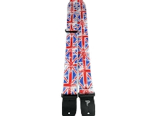 Sangle en Cuir Perri' pour Guitare et Basse  Motif Drapeau Britannique (UK Flag)