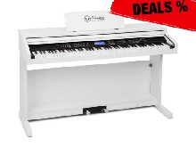 Piano Électrique Clavier Numérique Synthétiseur Connecté Écran + Pédales Blanc