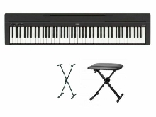 YAMAHA P-45 PIANO NUMERIQUE PORTABLE NOIR P45 + Banquette + support 