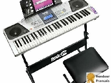 Clavier Piano Numérique 61 Touche Avec Banc et Pédale de Sustain Casque Pupitre