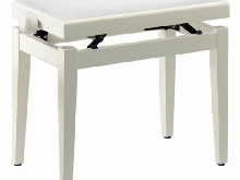 Stagg PB05 - Banquette Piano blanc mat velours blanc