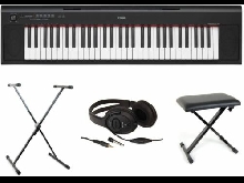Pack Yamaha Piano numérique NP-12 noir + support + banquette + casque 