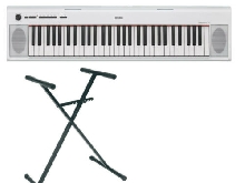 Pack Yamaha Piano numérique NP-12 blanc + stand en X - 61 touches