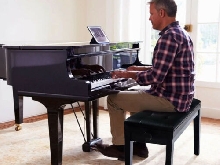 Tabouret Banc Piano Hauteur Reglable Bois Massif Coffre Rangement Noir Pratique 