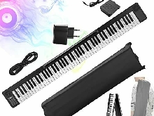 Piano électrique Pliable à 88 Touches, ETmate Avec Bluetooth, MIDI, pédale Soste