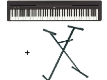 Pack Piano numérique Yamaha P45 noir + Stand en X - 88 touches