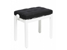 Stagg PB36 WHM VBK - Banquette de piano, blanc mat, avec pelote en velours noir