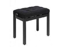 Stagg PB36 BKM VBK - Banquette de piano, noir mat, avec pelote en velours noir
