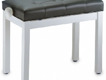 Stagg PB36 WHM SBK - Banquette de piano, blanc mat, avec pelote en skai noir