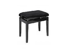 Stagg PBH 390 BKP VBK - Banquette de piano, hydraulique, noir brillant avec pel