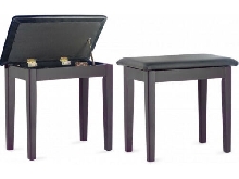 Banquette Piano Stagg PBF23 avec compartiment partitions palissandre mat