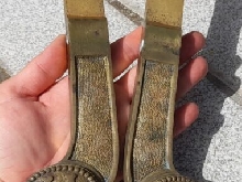 Paire de pedales de PIANO ANCIEN en bronze ou laiton