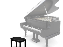 Banc de tabouret de piano à clavier avec siège rembourré en cuir DueeChair