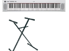 Pack Yamaha NP-32 blanc - Piano numérique 76 touches + stand en X - 76 touches