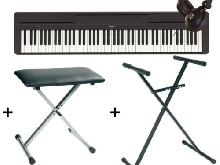Pack Piano numérique Yamaha P45 noir + Support + banquette + casque - 88 touches